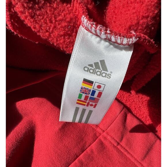 UW Badgers Adidas 3 Stripe Vtg Sweatshirt 1/4 Zip Pullover Mens XL Small Stain - Picture 4 of 14